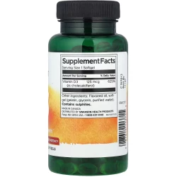 Swanson - Vitamin D-3 5,000 IU Highest Potency - 250 kapsułek